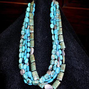 Coldwater Creek 5 strand turquoise necklace